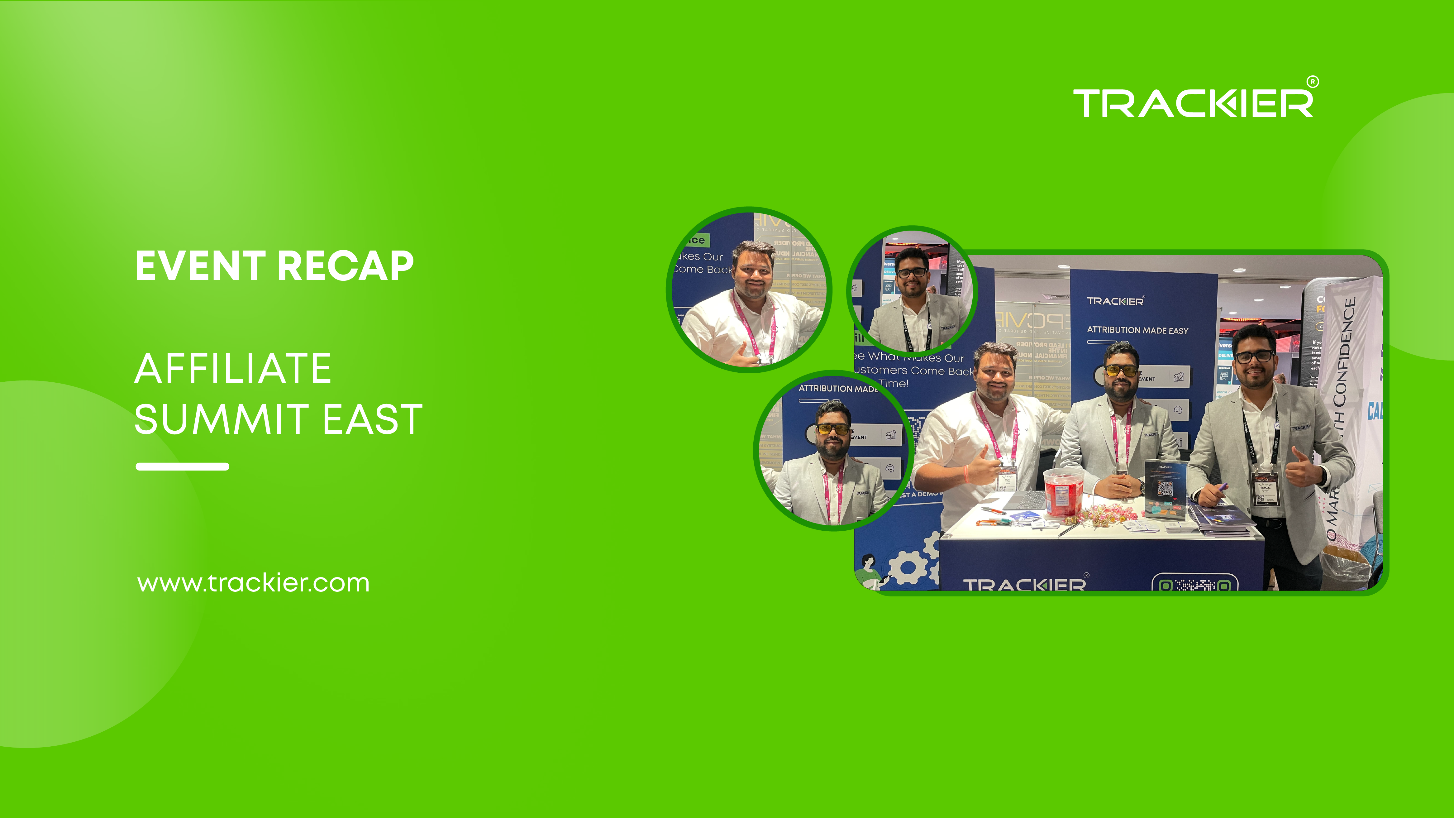 Simple blog banner for Trackier team at Affiliate Summit East in New York 2023