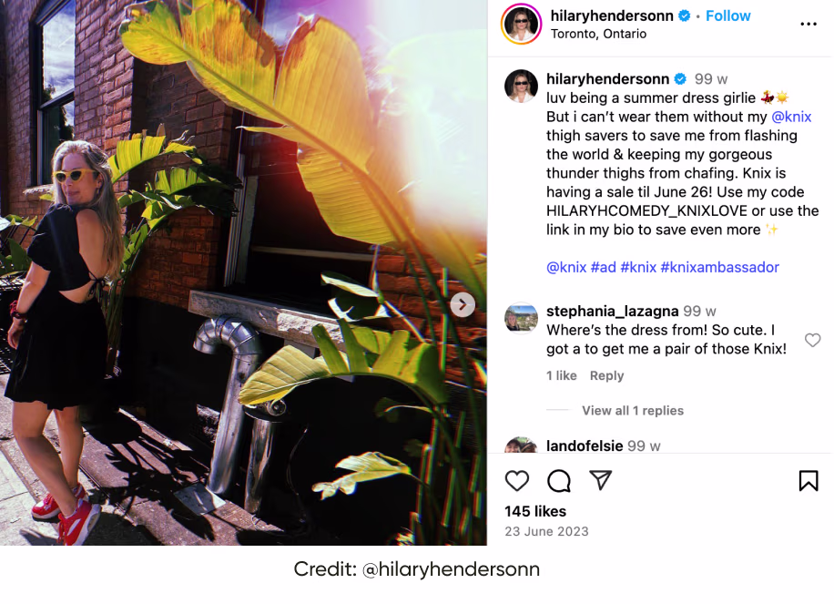 KNIX collaborated with influencers