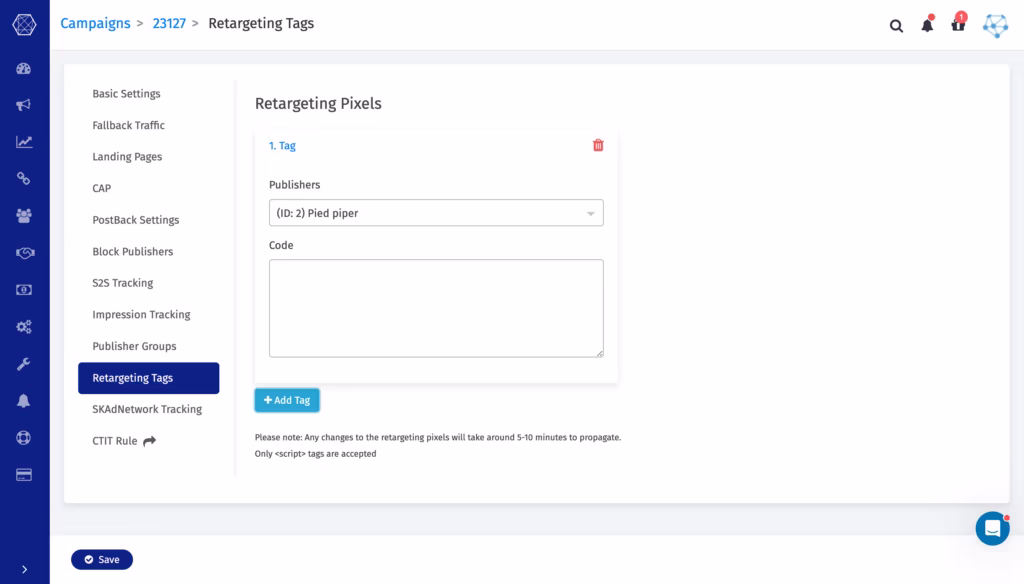 Retargeting Tags