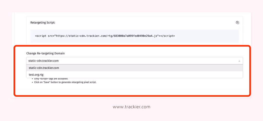 Domains in retargeting tags